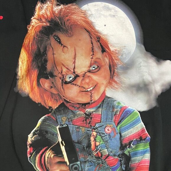 🔥🔥 “NWT” CHUCKY Horror Movie x SHOE PALACE “AOP” Black Crewneck Sweatshirt Sz - Picture 4 of 11